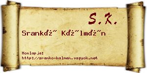 Srankó Kálmán névjegykártya