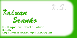 kalman sranko business card