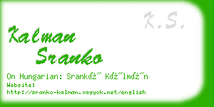 kalman sranko business card